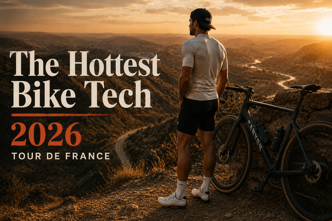 Pro peloton bike featuring 3D printed saddle and aero cockpit at the 2026 Tour de France Grand Depart in Barcelona