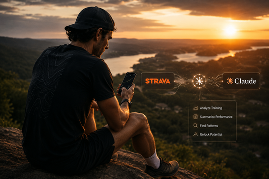 Gravel cyclist checking Strava training data through the Claude connector before a ride in the Catskills