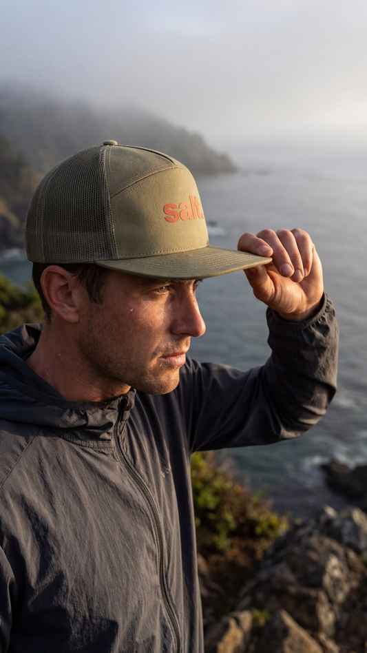 "salt." 7-panel hat - coral