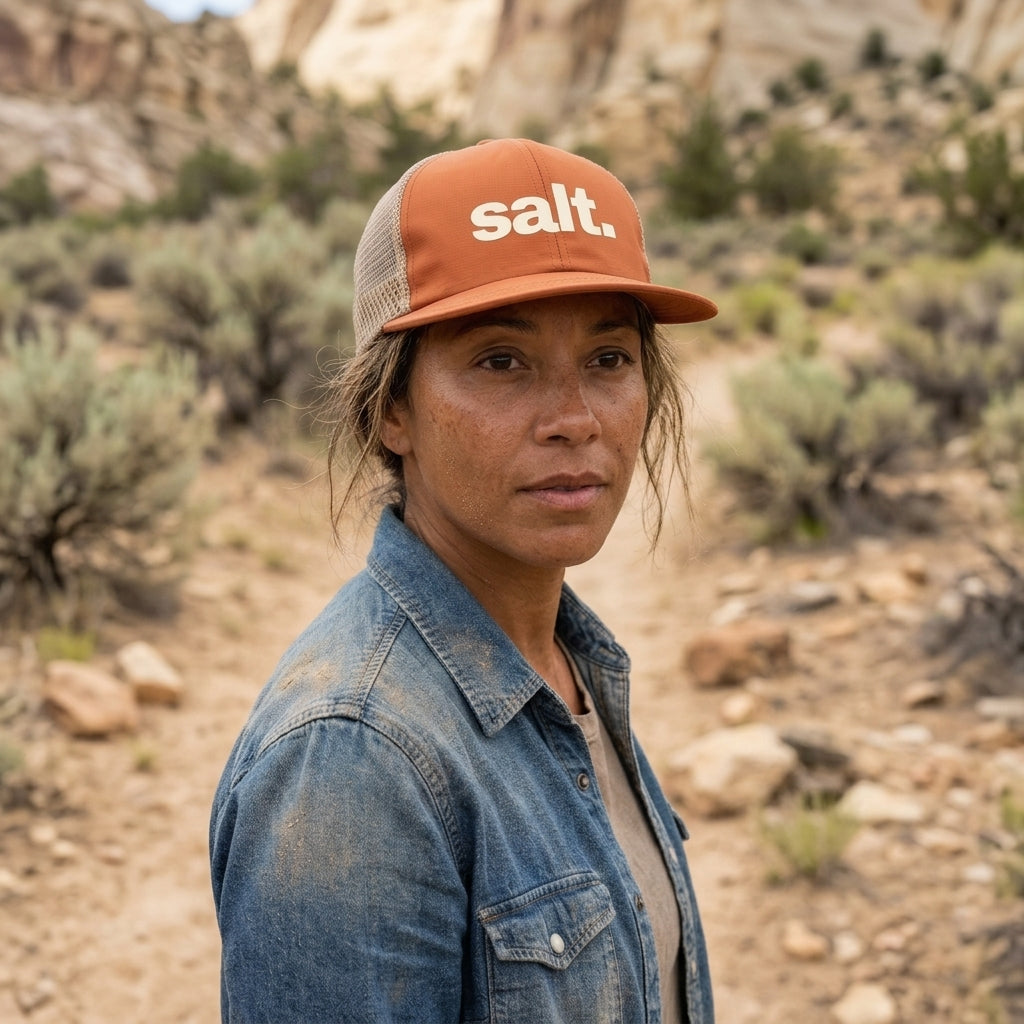 "salt." performance trail hat - texas orange